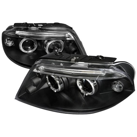 Overtime Halo LED Projector Headlight for 01 to 05 Volkswagen Passat, Black - 10 x 25 x 26 in. OV2654247